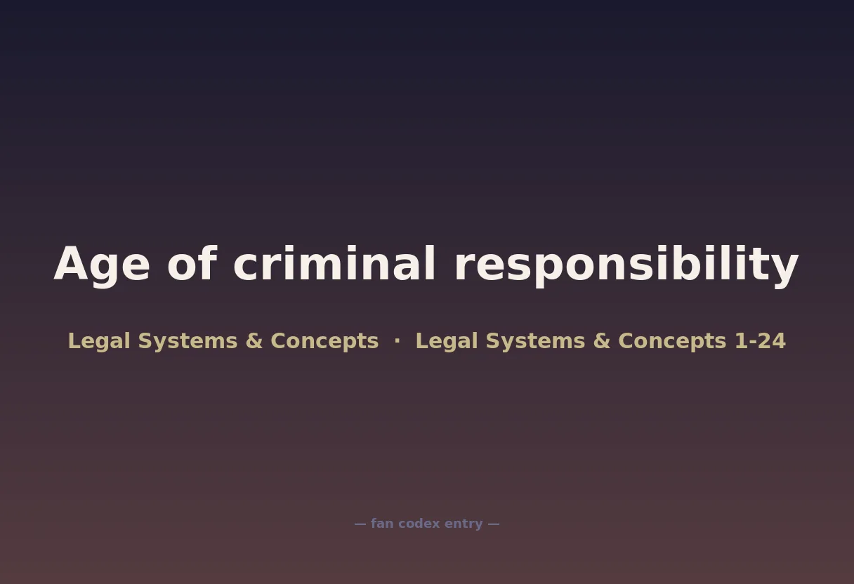 Age of criminal responsibility
